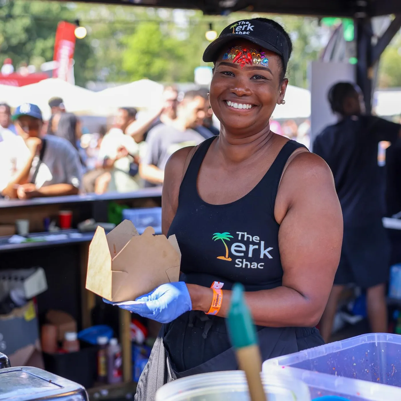 Jerk Shac team serving at Canada Water